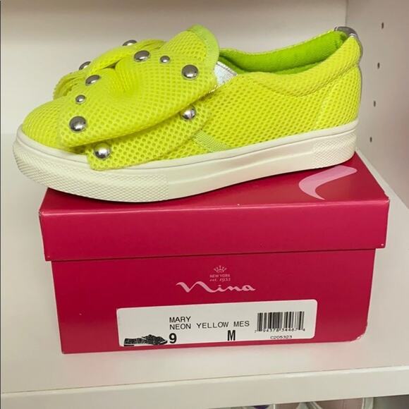 Nina neon yellow slip on sneaker - toddler 9 - Picture 3 of 5